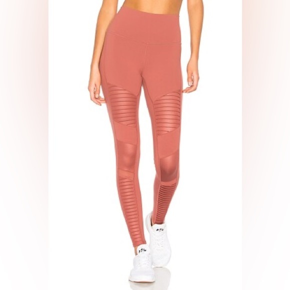 ALO Yoga High Waist Moto Legging- Earth & Earth Glossy/ Size Small - Picture 1 of 6
